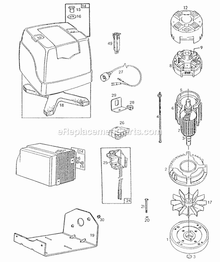 Motor Housing Misc Diagram and Parts List for 748001-0132-01  Briggs and Stratton Engine